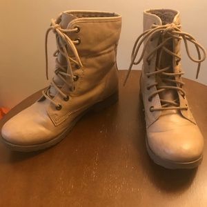 Rock & Candy Tan Lace Up Combat Boot